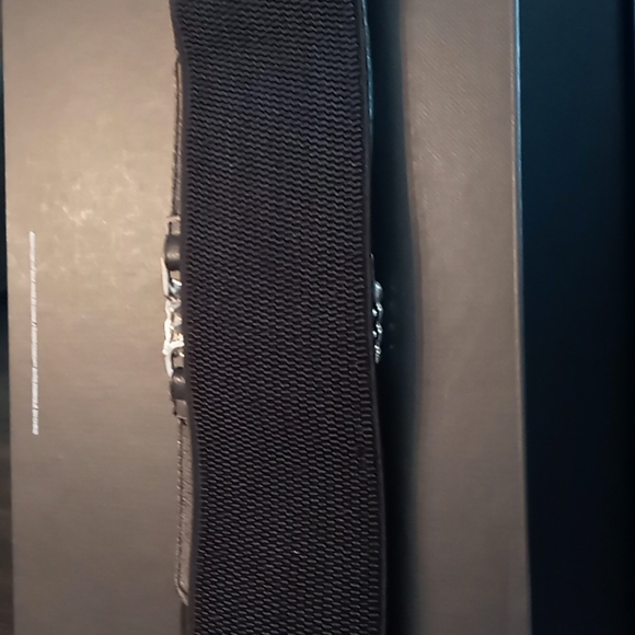 Black Stretch Belt with Rhinestone Clasp - Picture 3 of 3